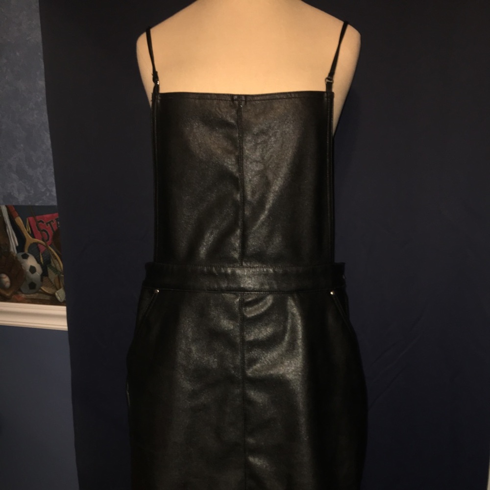 Black Leather Overall Dress